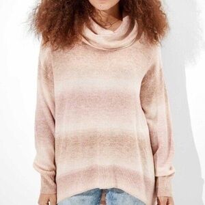 AEO | Women's pastel gradient stripe cowl neck oversized sweater. Size small